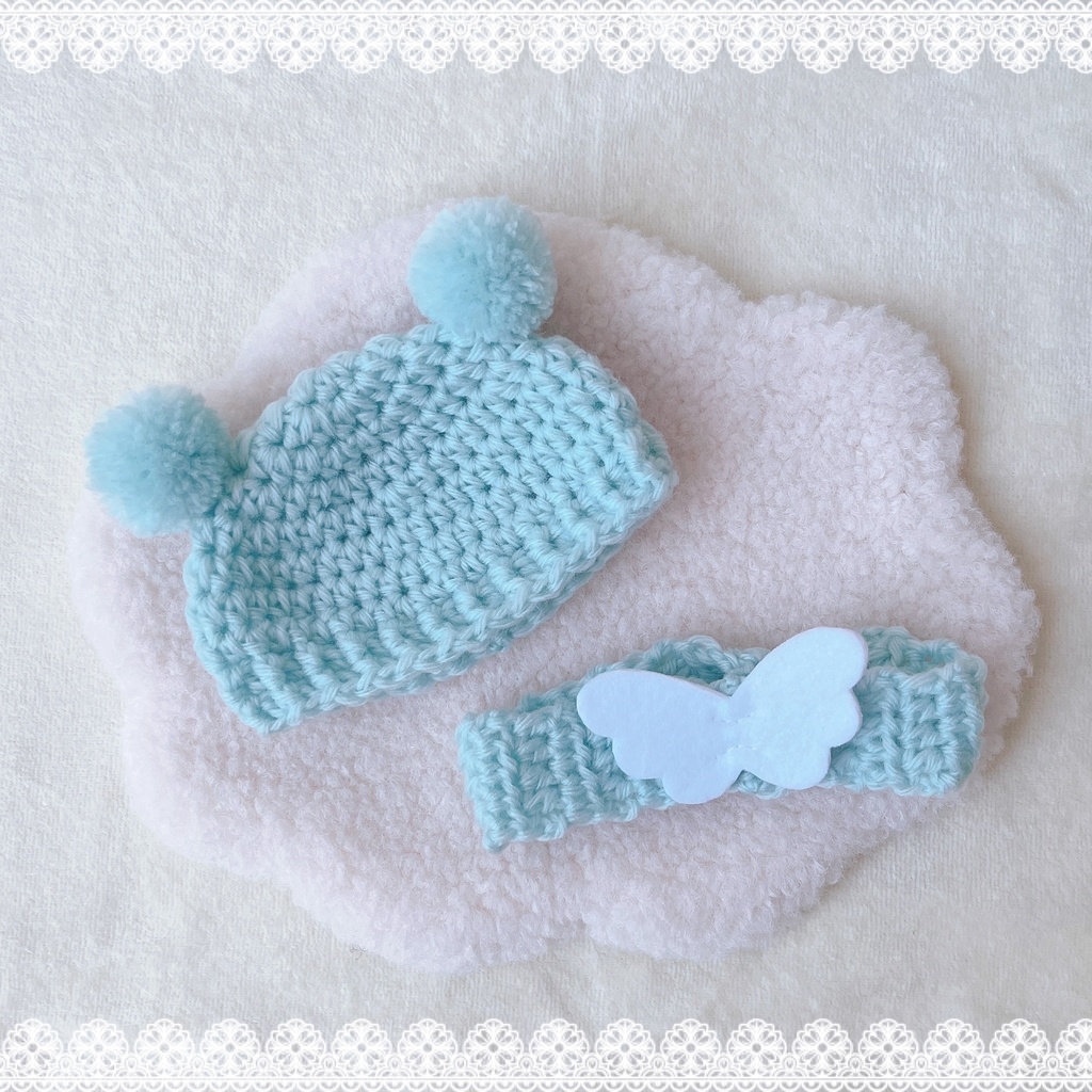 ふわのニット帽&スヌード(天使ver.) 〔vanilla &mint2色セット〕