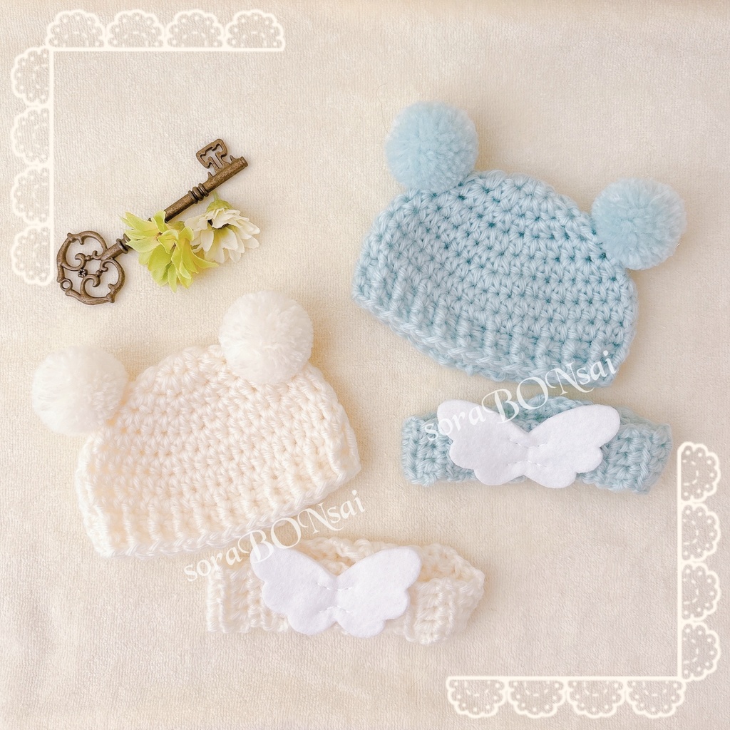 ふわのニット帽&スヌード(天使ver.)  〔vanilla &mint2色セット〕