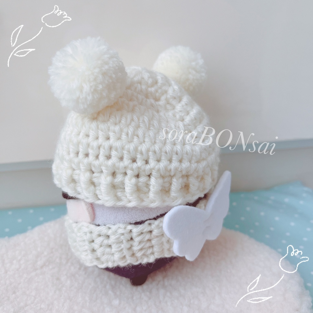 ふわのニット帽&スヌード(天使ver.) 〔vanilla &mint2色セット〕