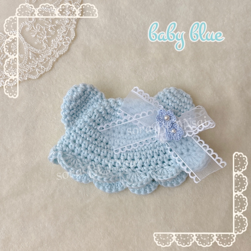 ふわ〜なくまさん帽子🐻🎀 [baby blue × white🎀]