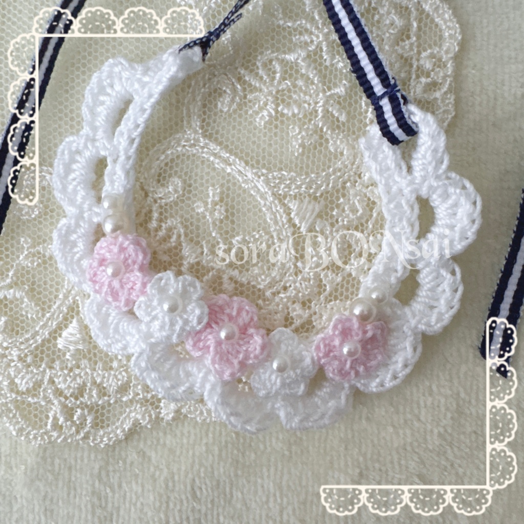 ちみ首飾り〔baby blue & baby pink set〕🌼