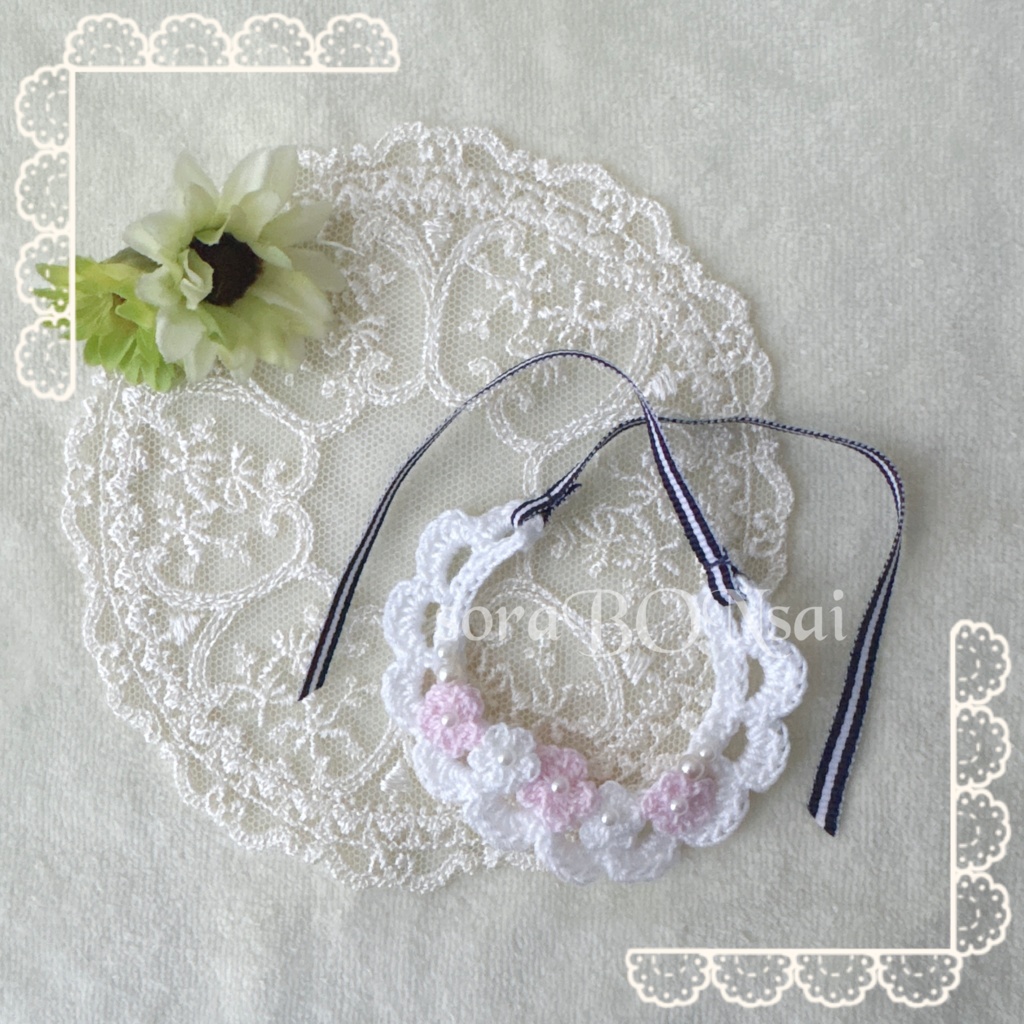 ちみ首飾り〔baby blue & baby pink set〕🌼