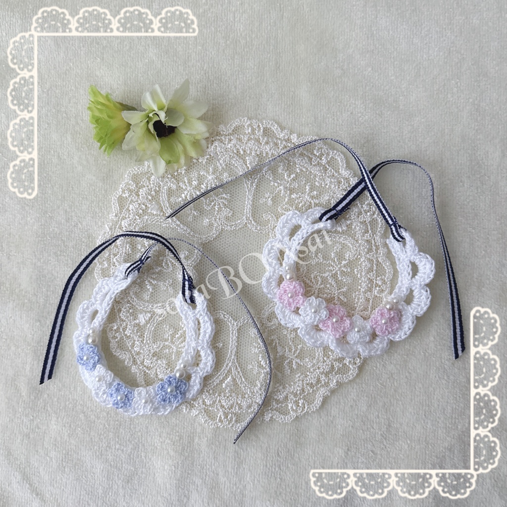 ちみ首飾り〔baby blue & baby pink set〕🌼