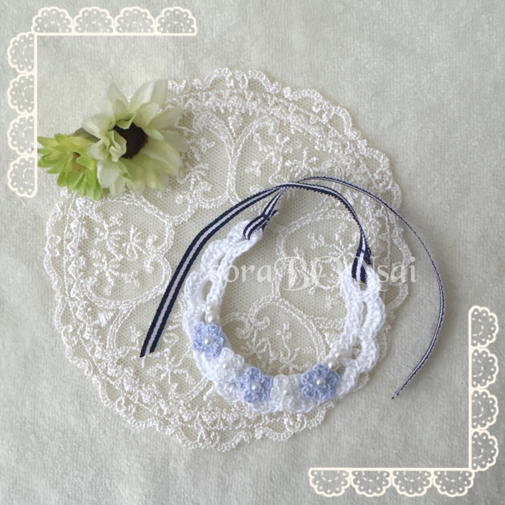 ちみ首飾り〔baby blue & baby pink set〕🌼