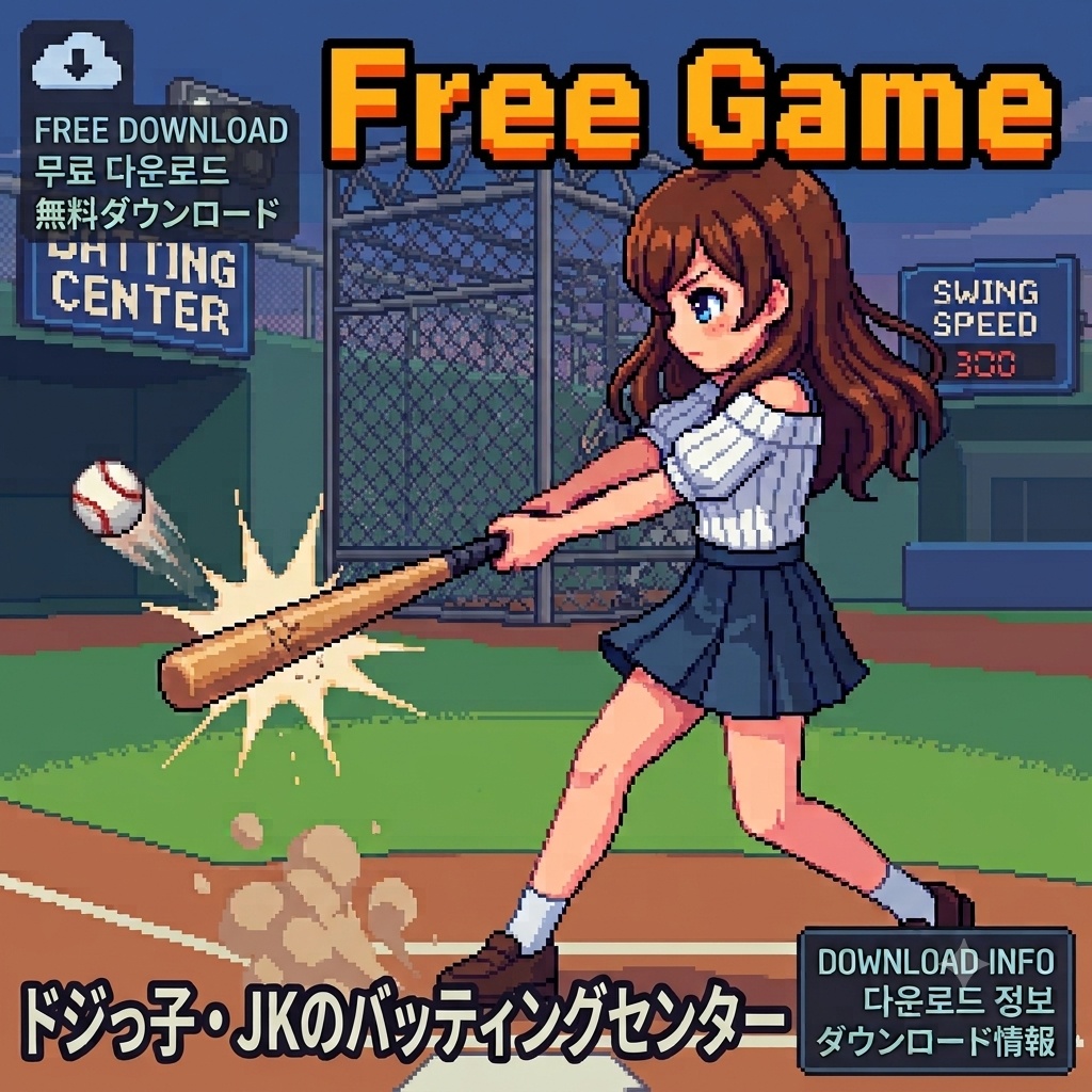 【無料/野球】ドジっ子JKのバッティングセンターゲーム