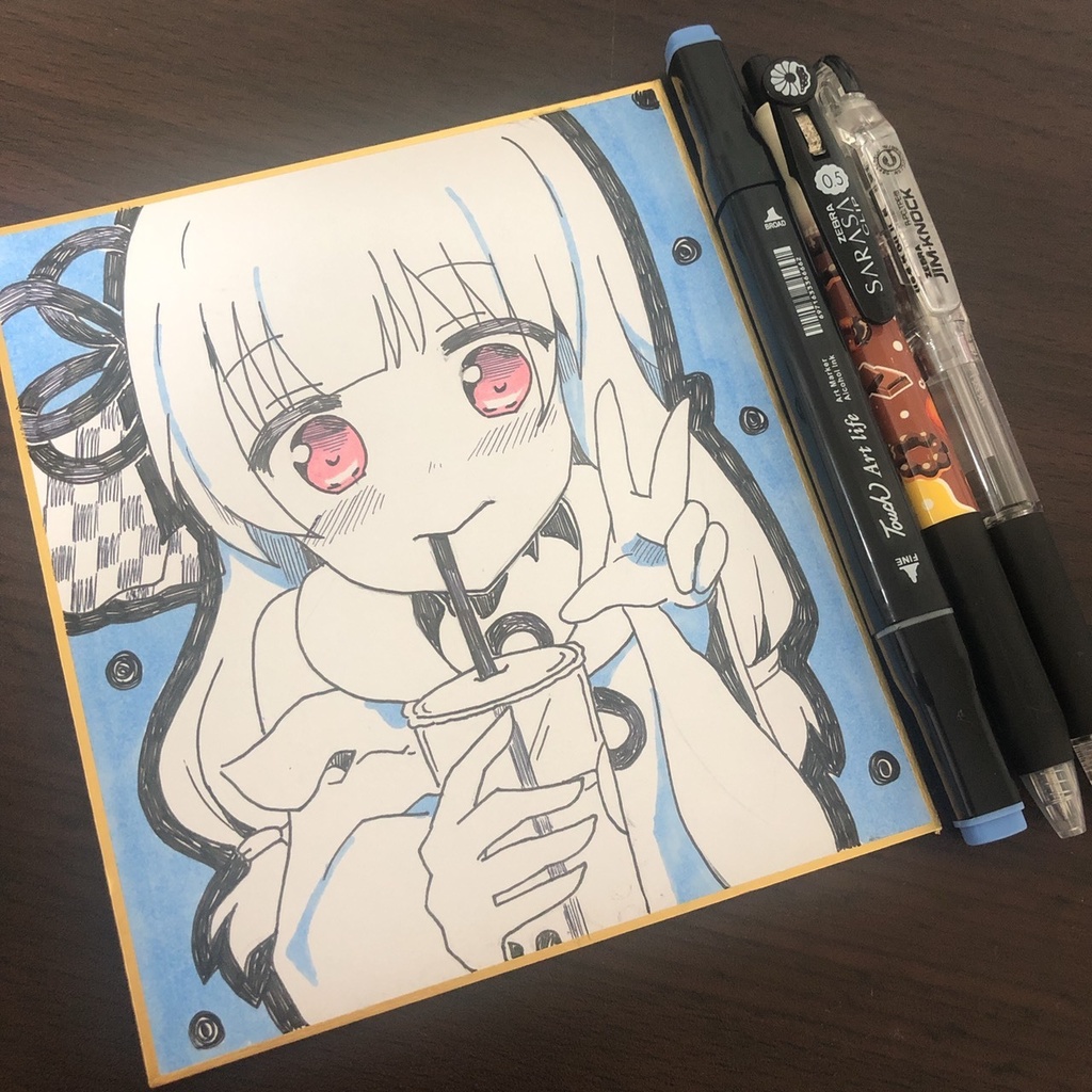 【手描き】琴葉葵　ミニ色紙【1点モノ】