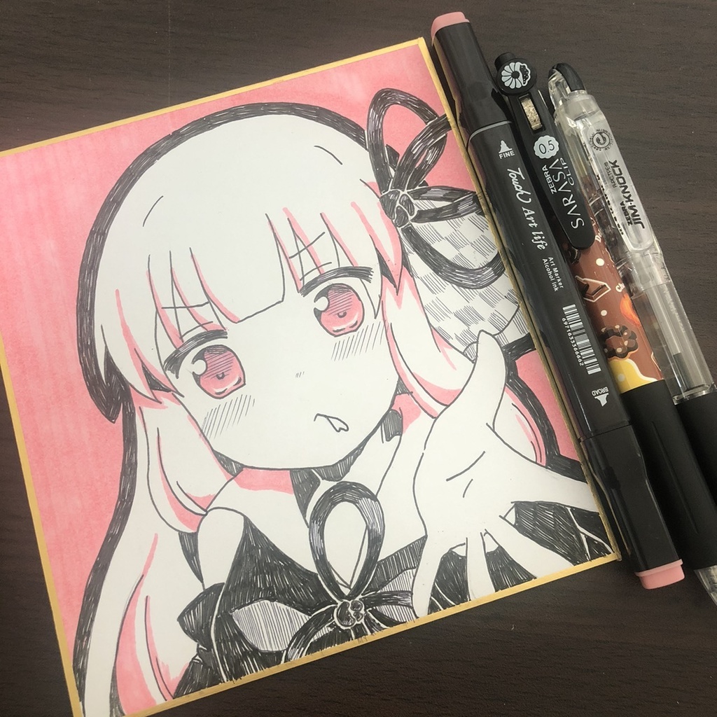 【手描き】琴葉茜　ミニ色紙【1点モノ】