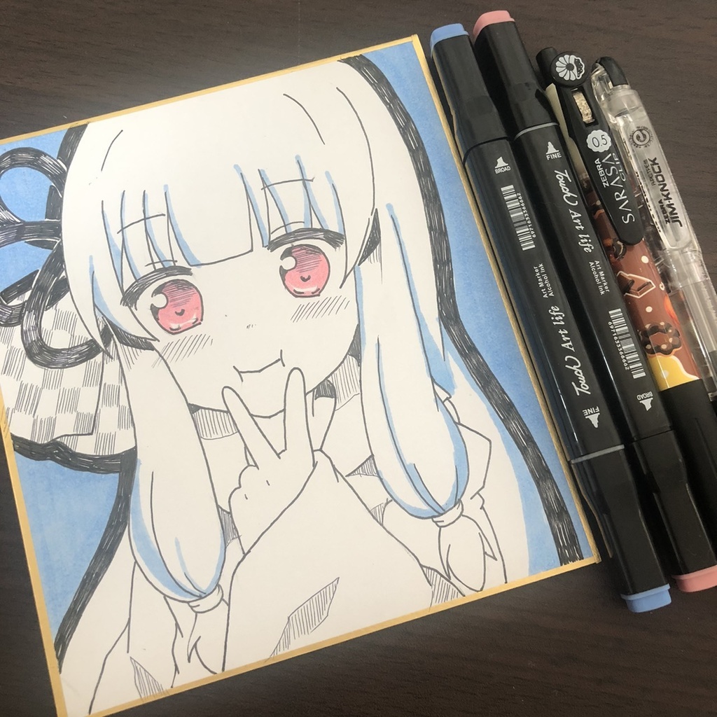 【手描き】琴葉葵　ミニ色紙【1点モノ】