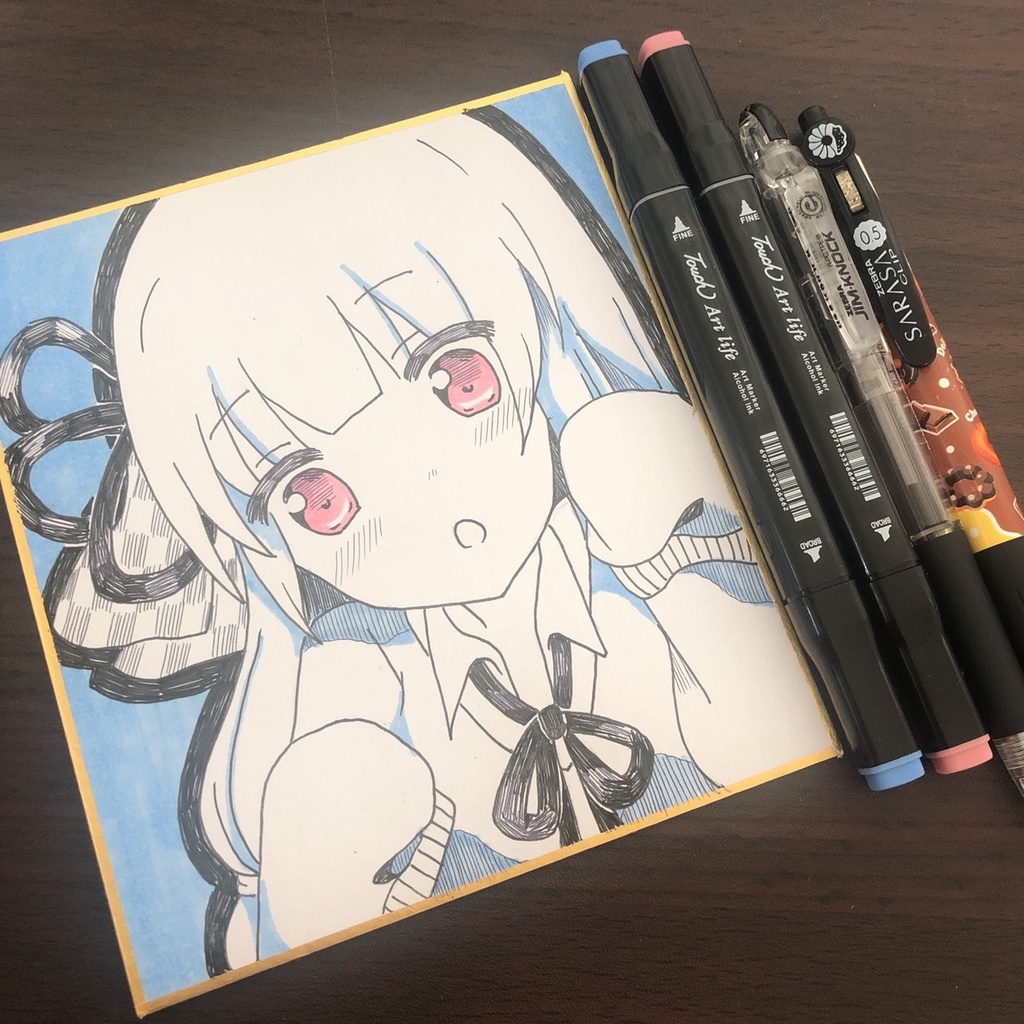 【手描き】琴葉葵　ミニ色紙【1点モノ】