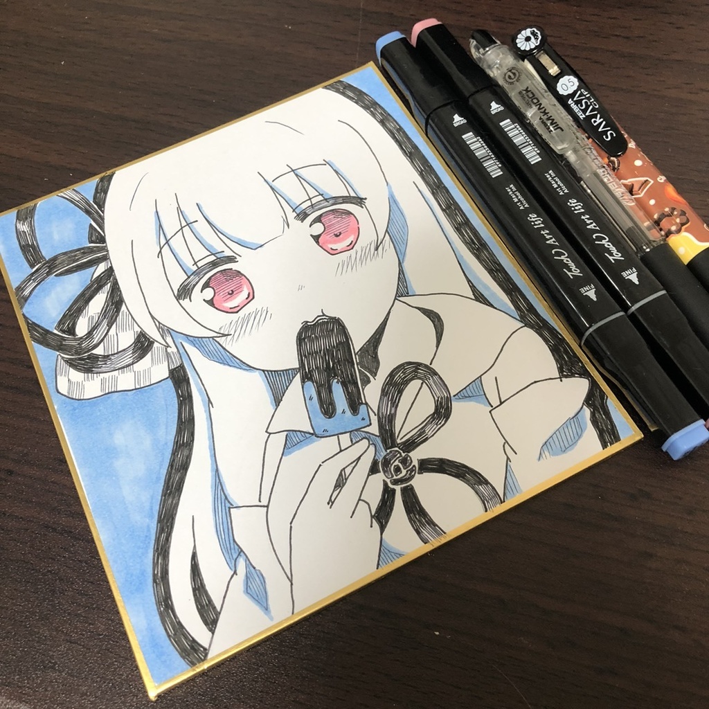 【手描き】琴葉葵　ミニ色紙【1点モノ】