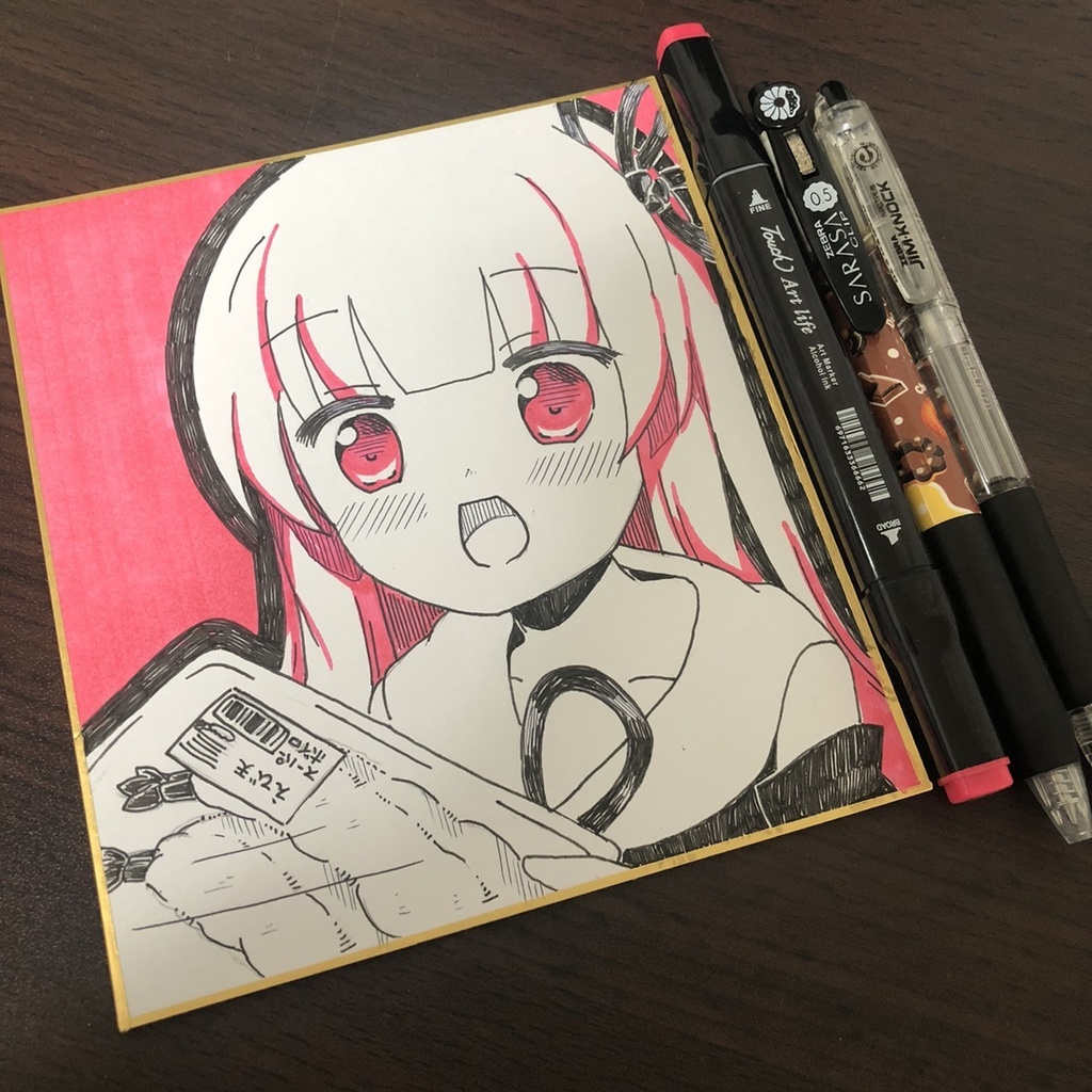 【手描き】琴葉茜　ミニ色紙【1点モノ】