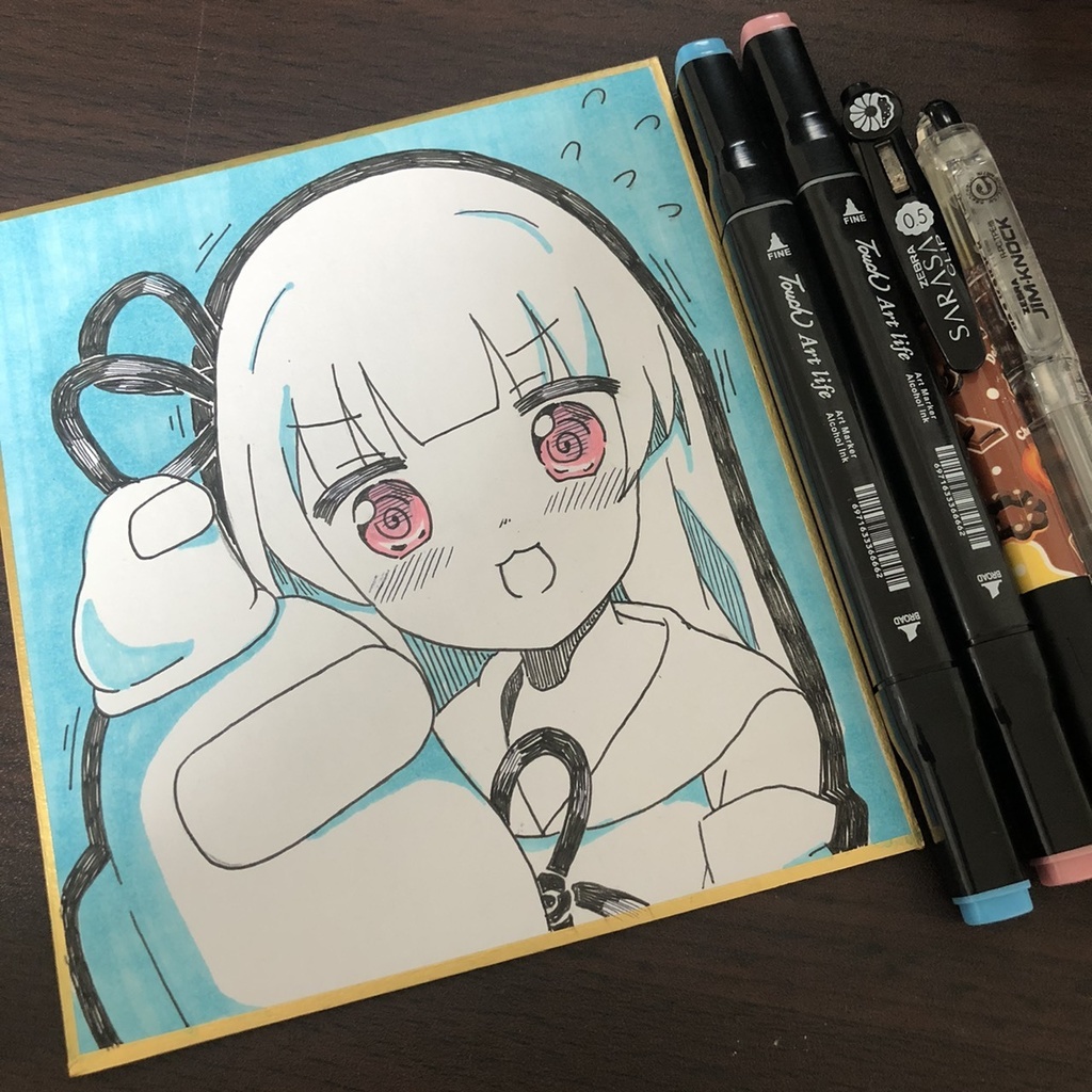 【手描き】琴葉葵　ミニ色紙【1点モノ】