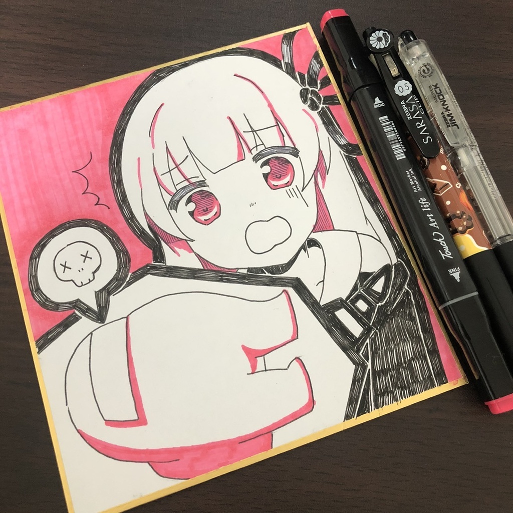 【手描き】琴葉茜　ミニ色紙【1点モノ】