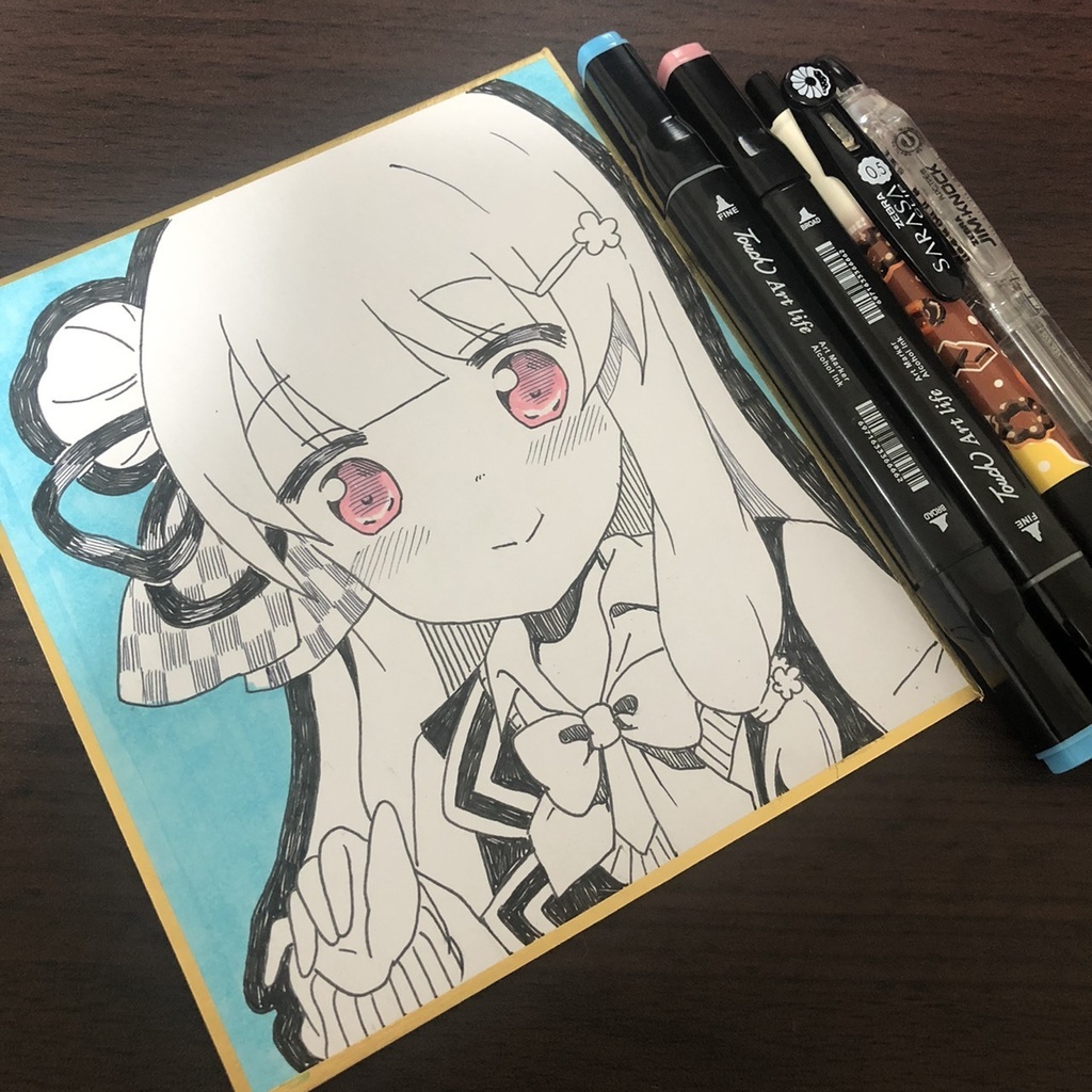 【手描き】琴葉葵　ミニ色紙【1点モノ】