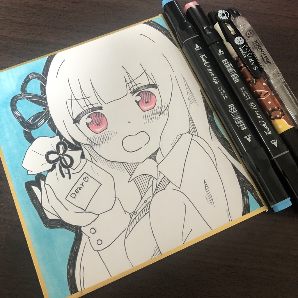 【手描き】琴葉葵　ミニ色紙【1点モノ】