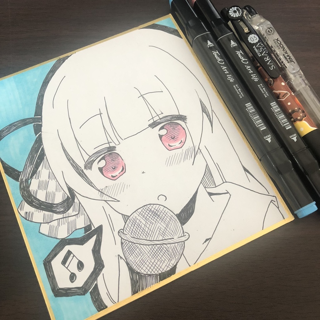 【手描き】琴葉葵　ミニ色紙【1点モノ】