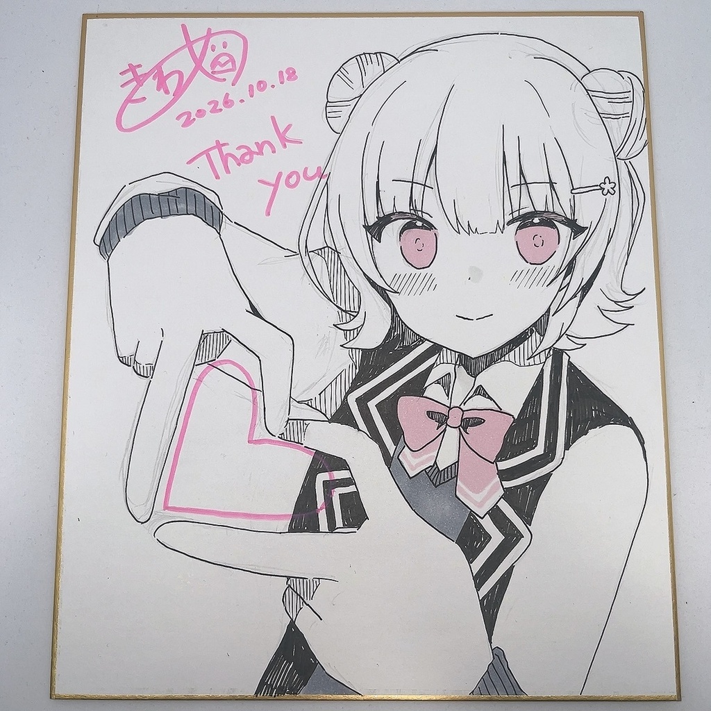 【手描き色紙】小春六花　中色紙