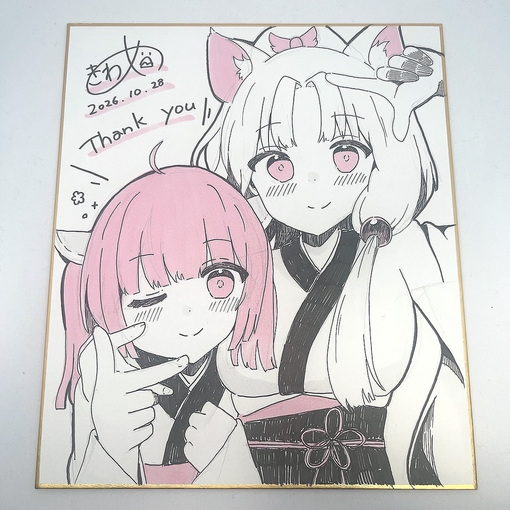 【手描き色紙】東北きりたん・東北イタコ　中色紙