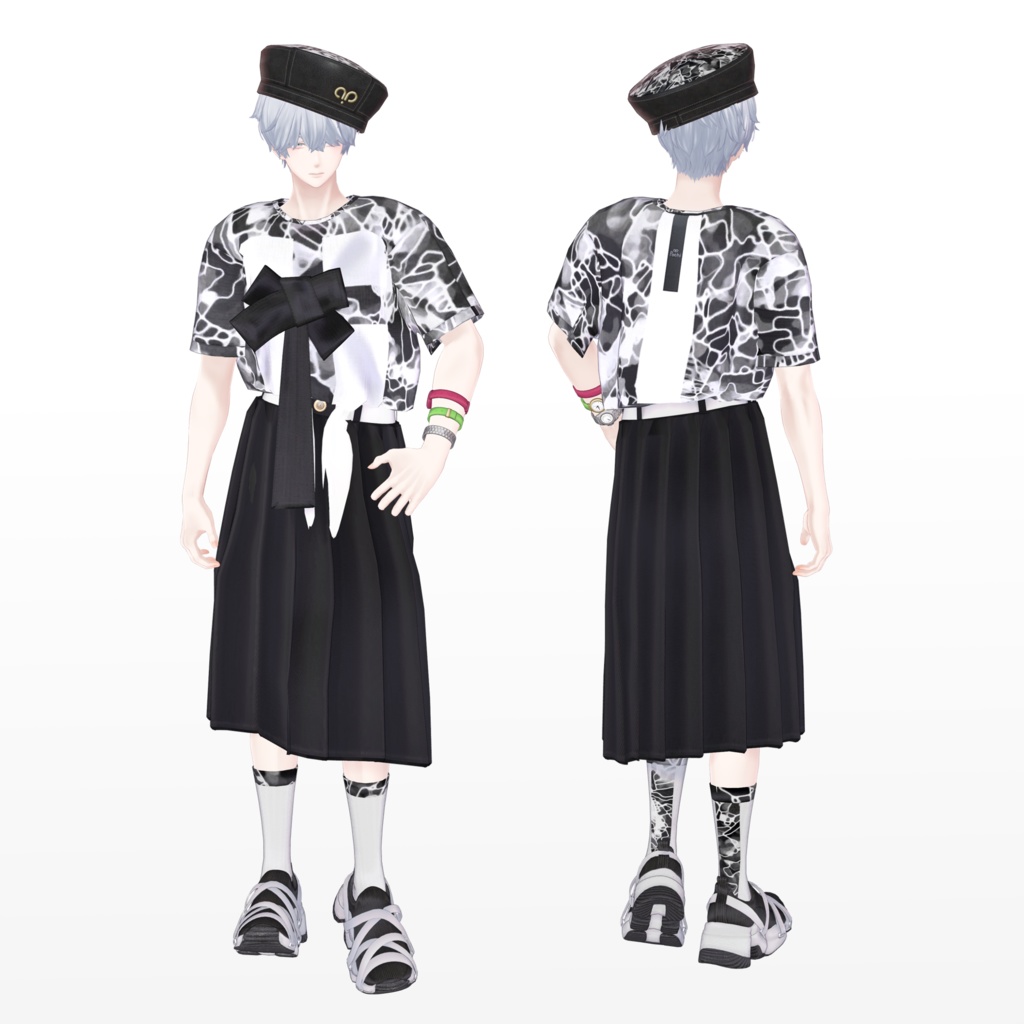 【12アバター対応】RibbonShirt - リボンシャツ【VRC想定衣装】