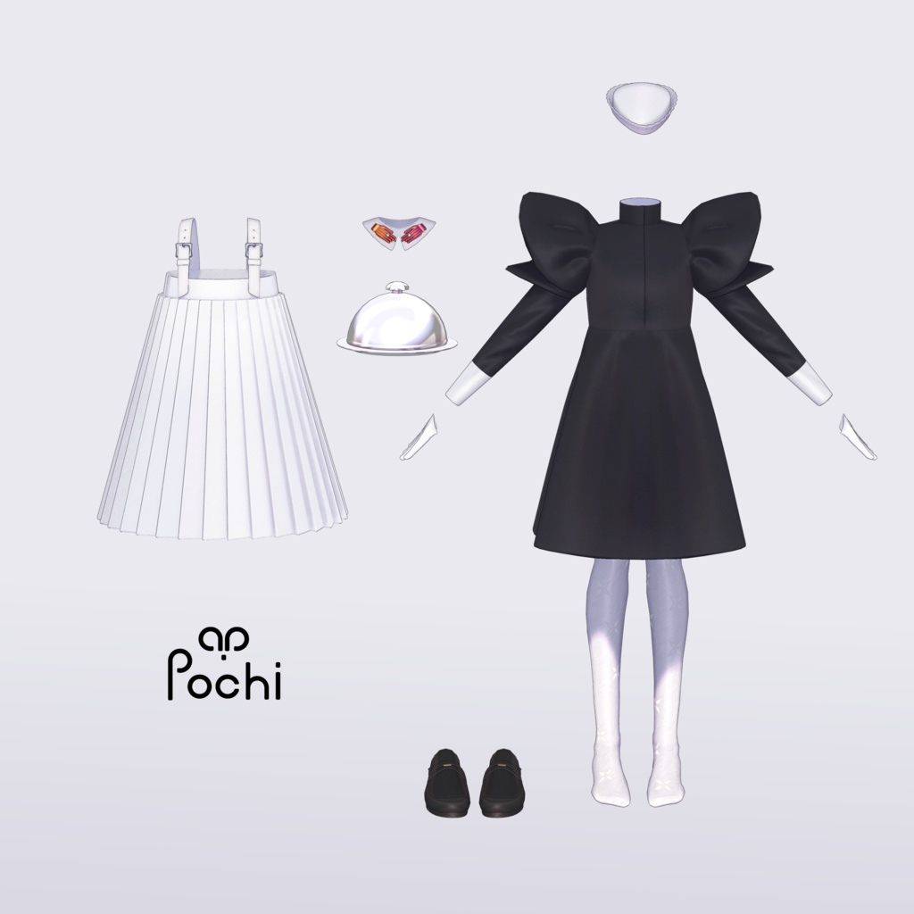 【Pochi by KTアバター対応】PleatsMaid - プリーツメイド【VRC想定衣装】