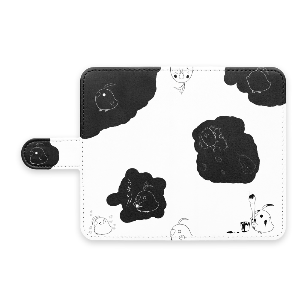 ひよこの牛柄スマホカバー