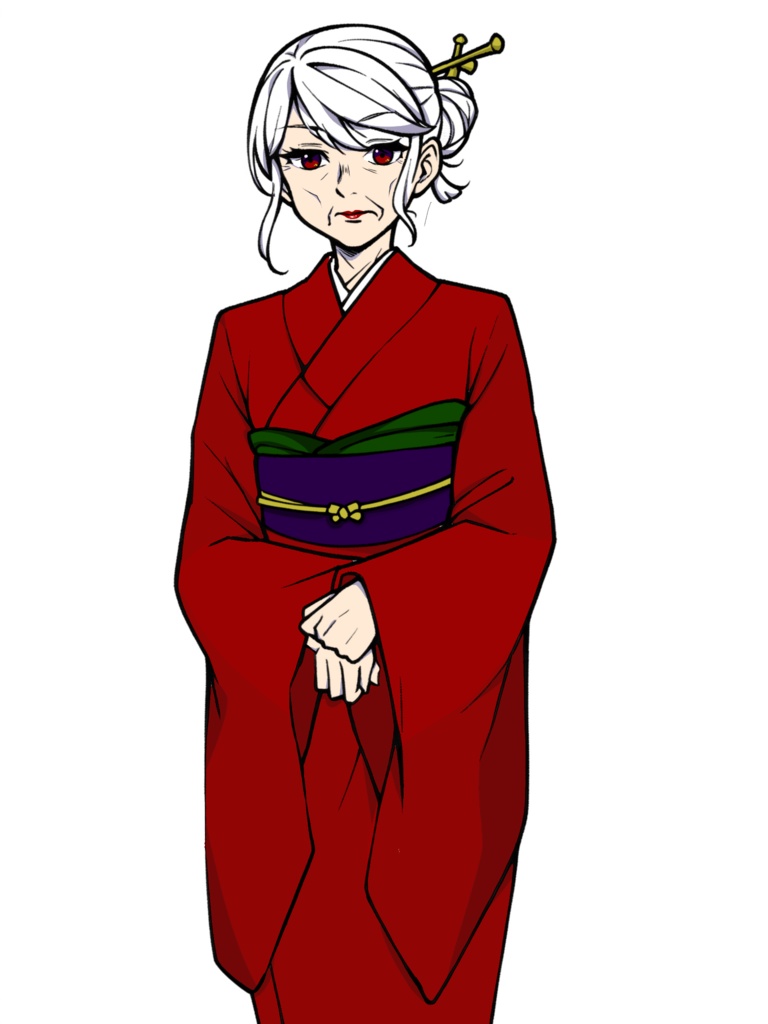 【立ち絵】着物の老女【おばあちゃん】