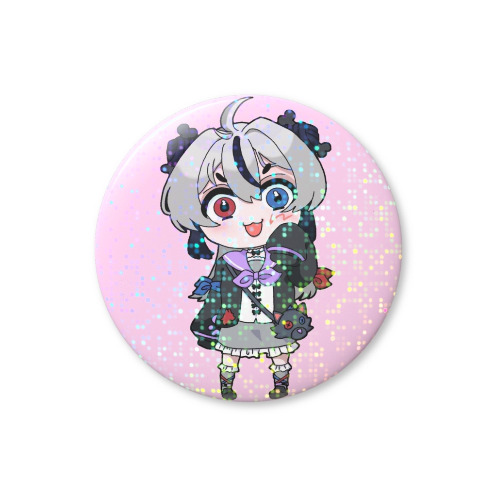 やっほー!キラキラ缶バッジ