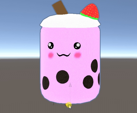Strawberry BubbleTea Plushie VRChat PhysBones Rigged prop toy cute kawaii ぬいぐるみ おもちゃ かわいい
