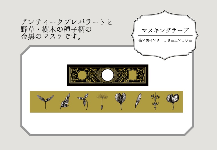 種子とプレパラート マスキングテープ