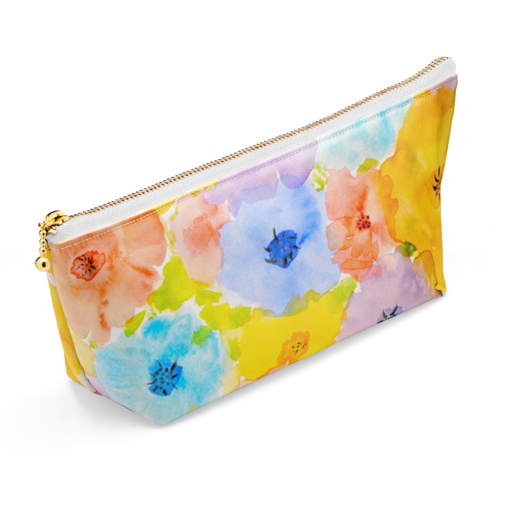 ポーチ( 水彩フラワー)