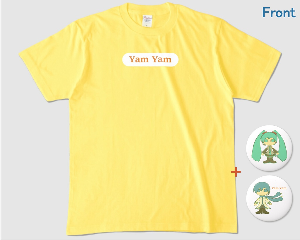 Yam Yam（オマケ缶バッジ付きＴシャツ・イエロー）