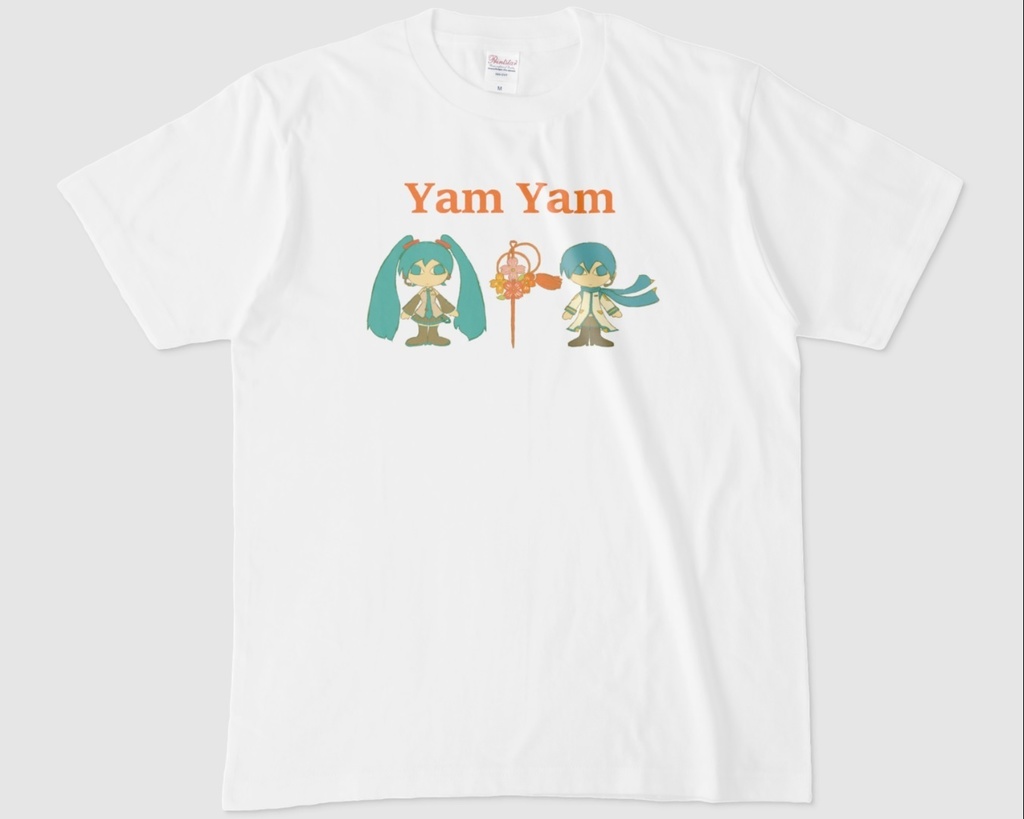 Yam Yam ①（Ｔシャツ・白・サイズＳ・Ｍ・Ｌ・ＸＬ）