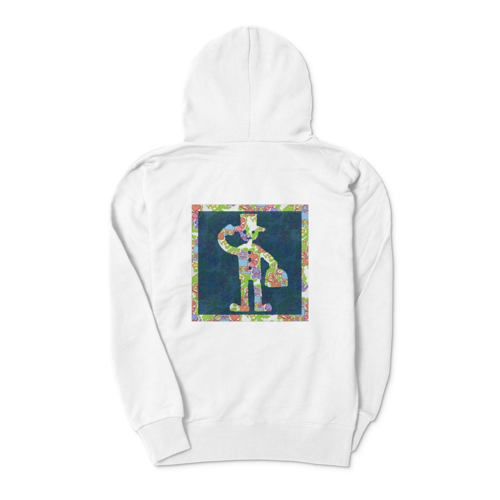 大人のカタチ(ジップパーカー・白・サイズS・M・L・XL)