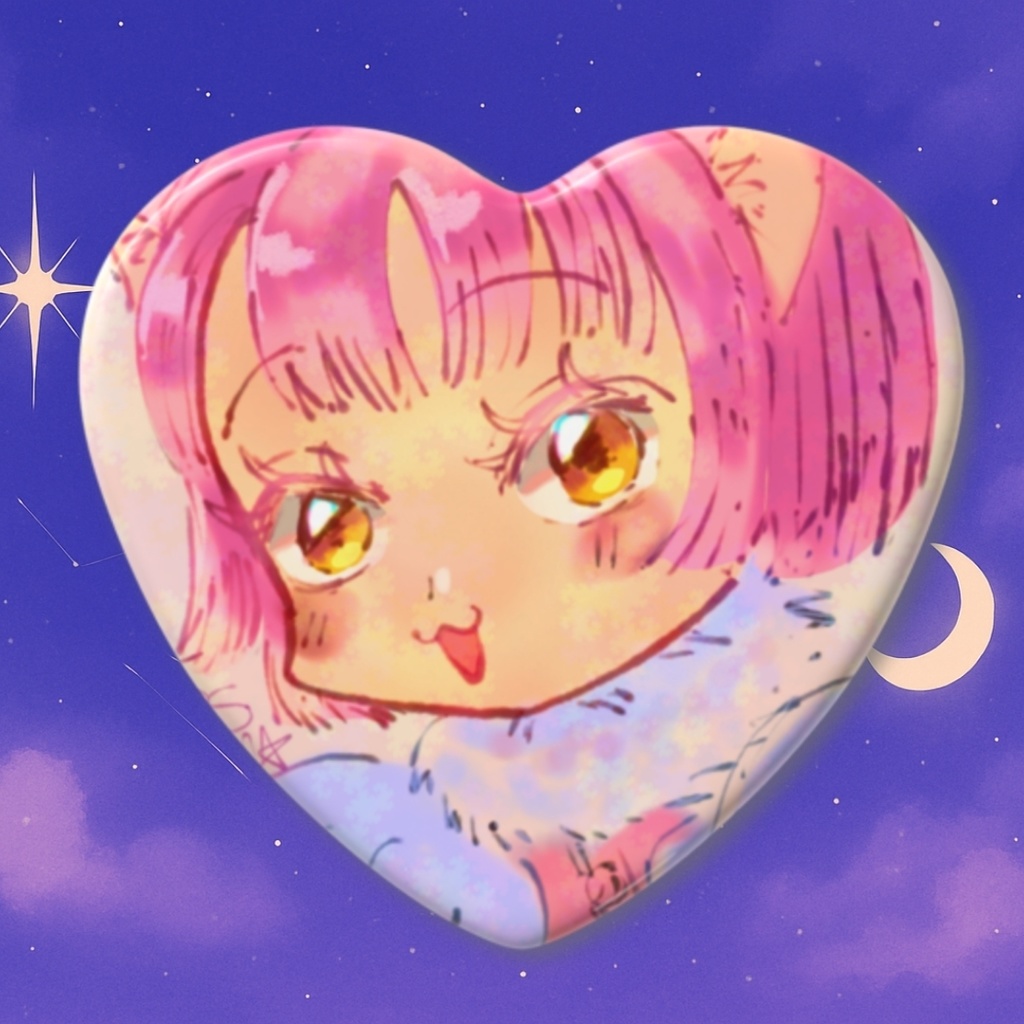 Neko girl 😸 Heart badge♡