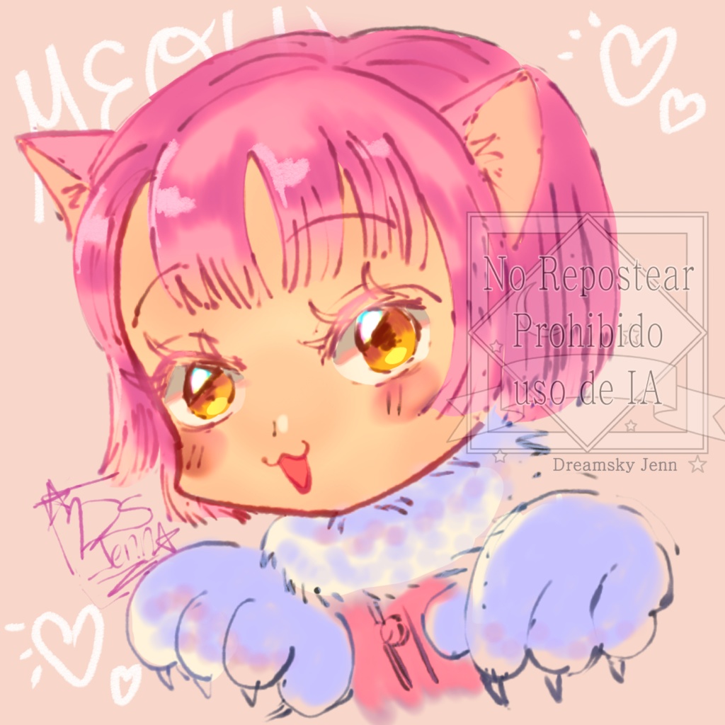 Neko girl 😸 Heart badge♡