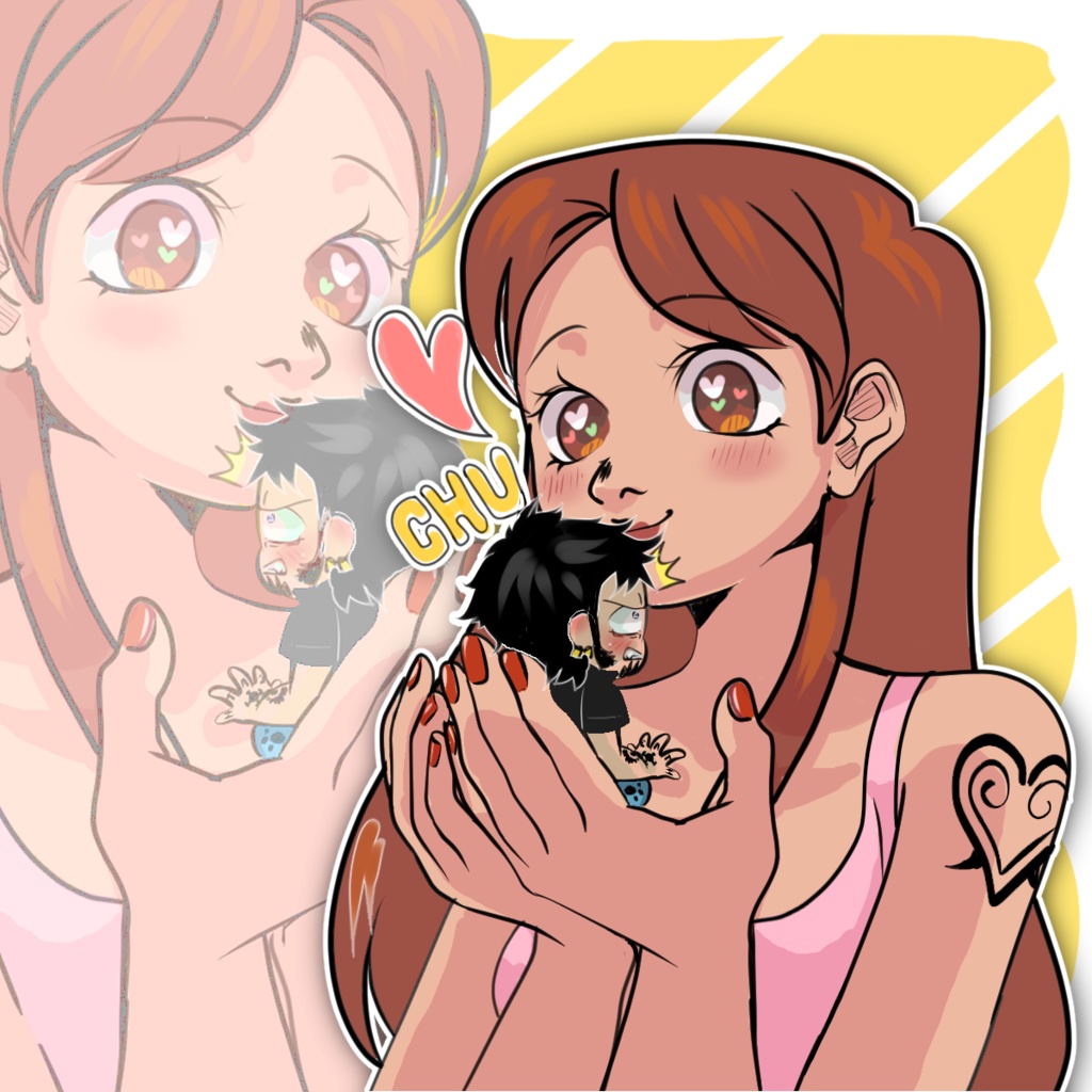 CHU! 💋 - Heart badge ♡ yumeship CP 🐯×🐥 (とらとり)