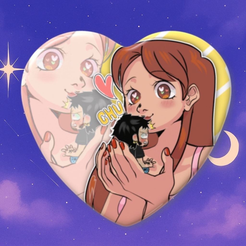 CHU! 💋 - Heart badge ♡ yumeship CP 🐯×🐥 (とらとり)