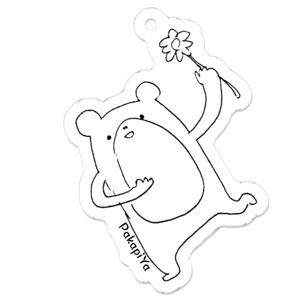 お花持ってうぇーいってしてるクマ