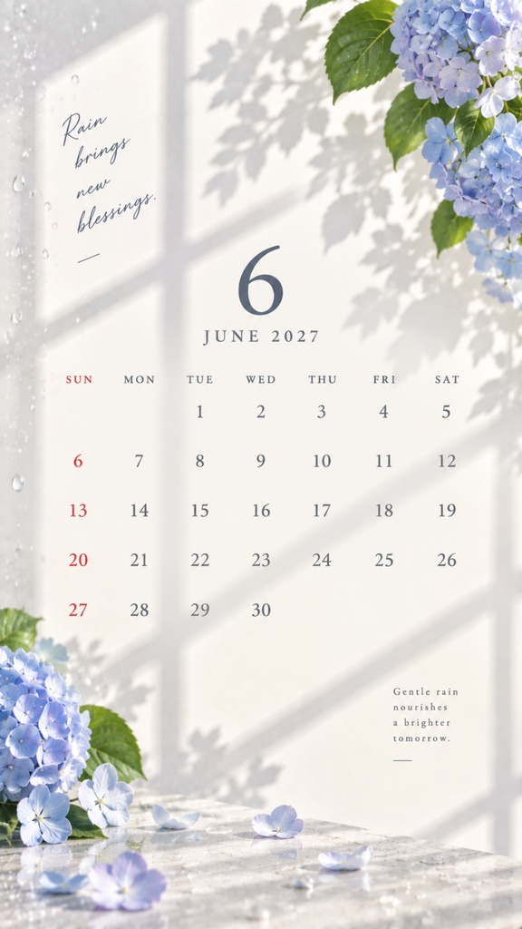 【スマホ用】2026年10月〜2027年12月 デジタルカレンダー|15か月|ナチュラル