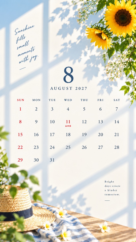 【スマホ用】2026年10月〜2027年12月 デジタルカレンダー|15か月|ナチュラル