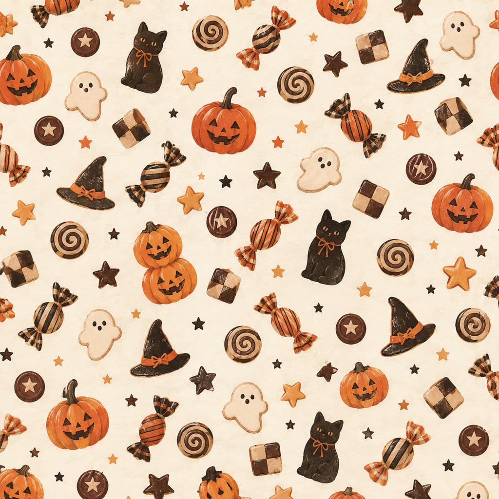 【ハロウィン】お菓子を包みたくなるデジタルペーパー 12枚セット|