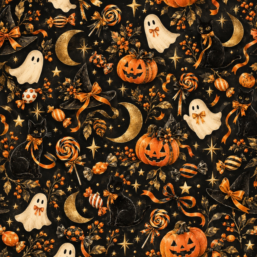 【ハロウィン】お菓子を包みたくなるデジタルペーパー 12枚セット|