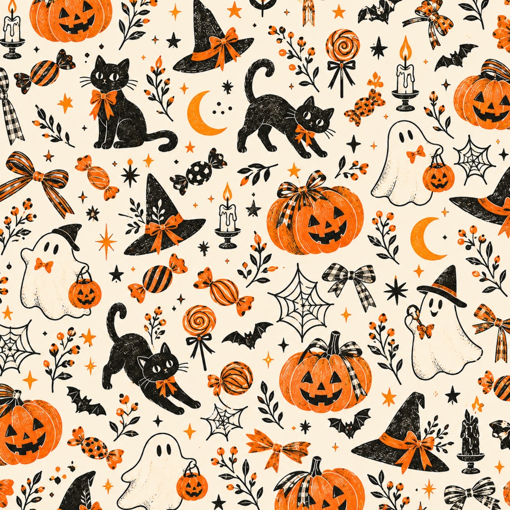 【ハロウィン】お菓子を包みたくなるデジタルペーパー 12枚セット|