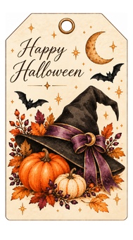 ハロウィン ギフトタグ 10種類セット|印刷用データ ZIP(PNG)・PDF|お菓子ラッピング・プチギフト