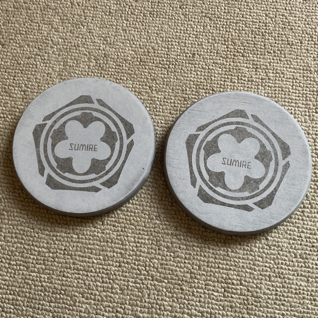 珪藻土コースター 灰色 ブルーアーカイブ ミレニアム トレーニング部 乙花スミレ