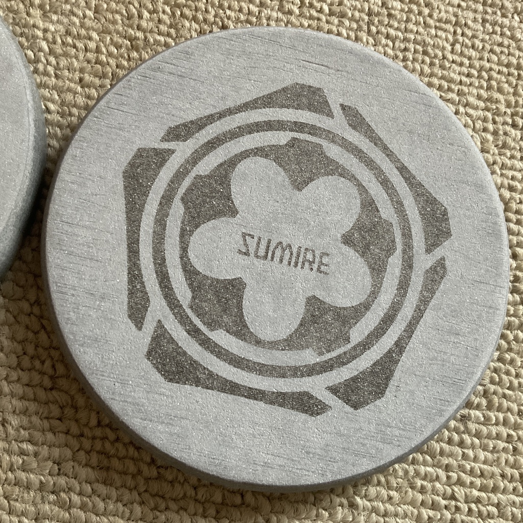 珪藻土コースター 灰色 ブルーアーカイブ ミレニアム トレーニング部 乙花スミレ