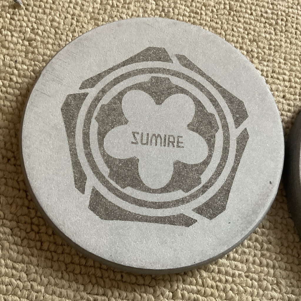 珪藻土コースター 灰色 ブルーアーカイブ ミレニアム トレーニング部 乙花スミレ