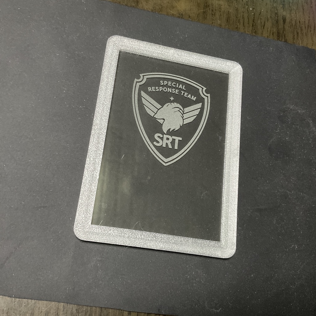 ブルアカ 校章&部活ロゴ風 ライトスタンド ガラス彫刻&半透明フレーム 二次創作