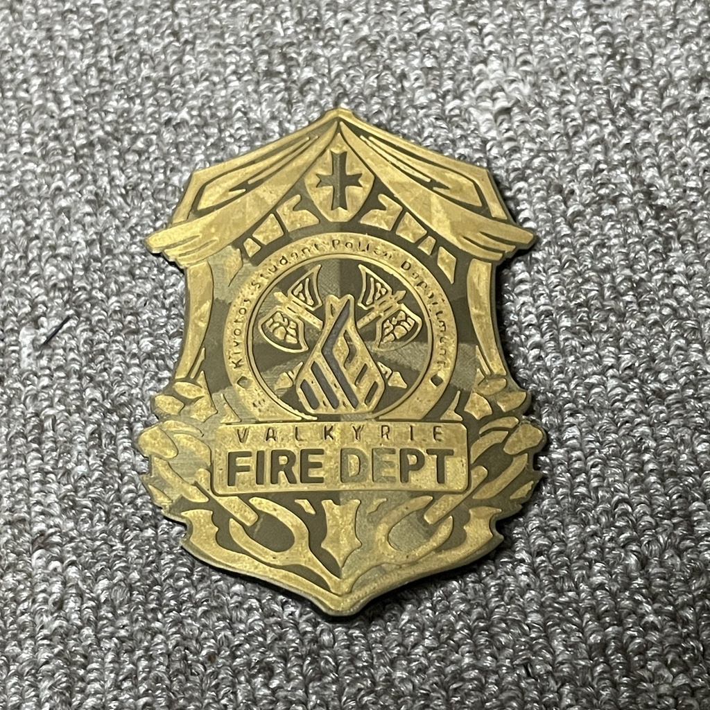 ヴァルキューレ FIRE DEPT 試作品バッジ (非耐熱プラスチック)
