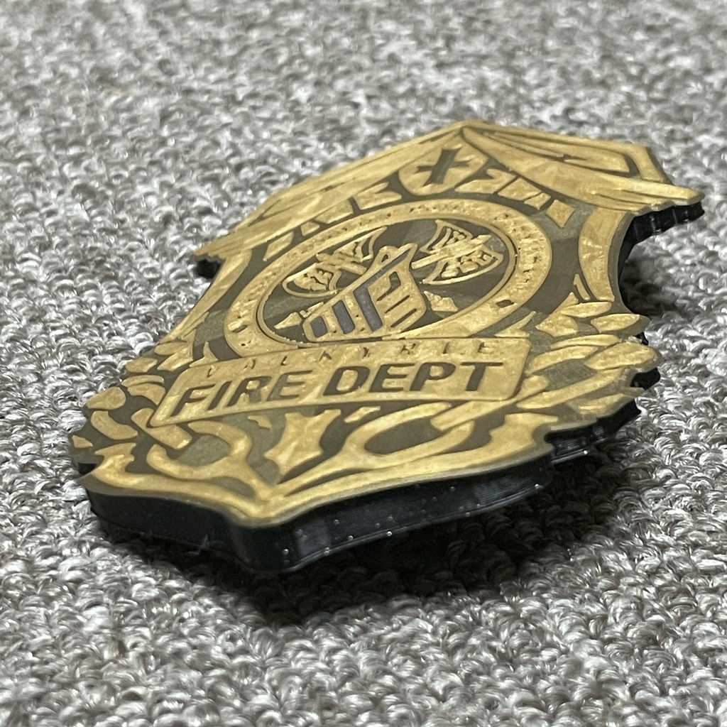 ヴァルキューレ FIRE DEPT 試作品バッジ (非耐熱プラスチック)